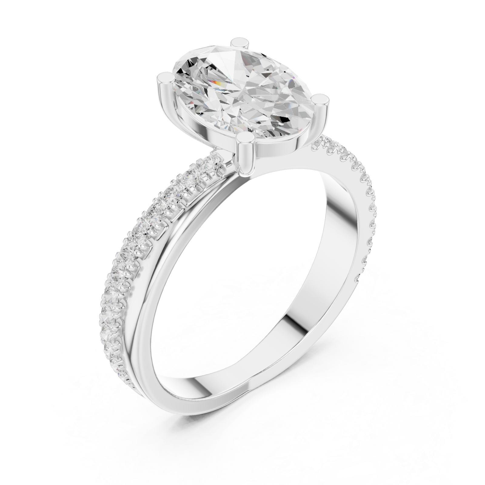  White Gold Timeless Oval Whisper Ring Right View