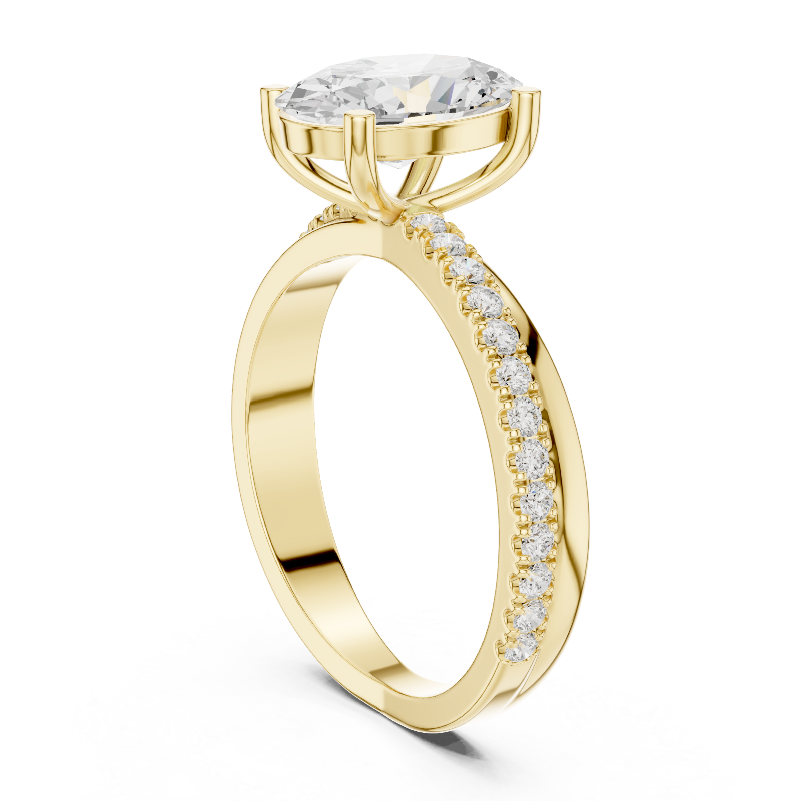  Gold Timeless Oval Whisper Ring Left View