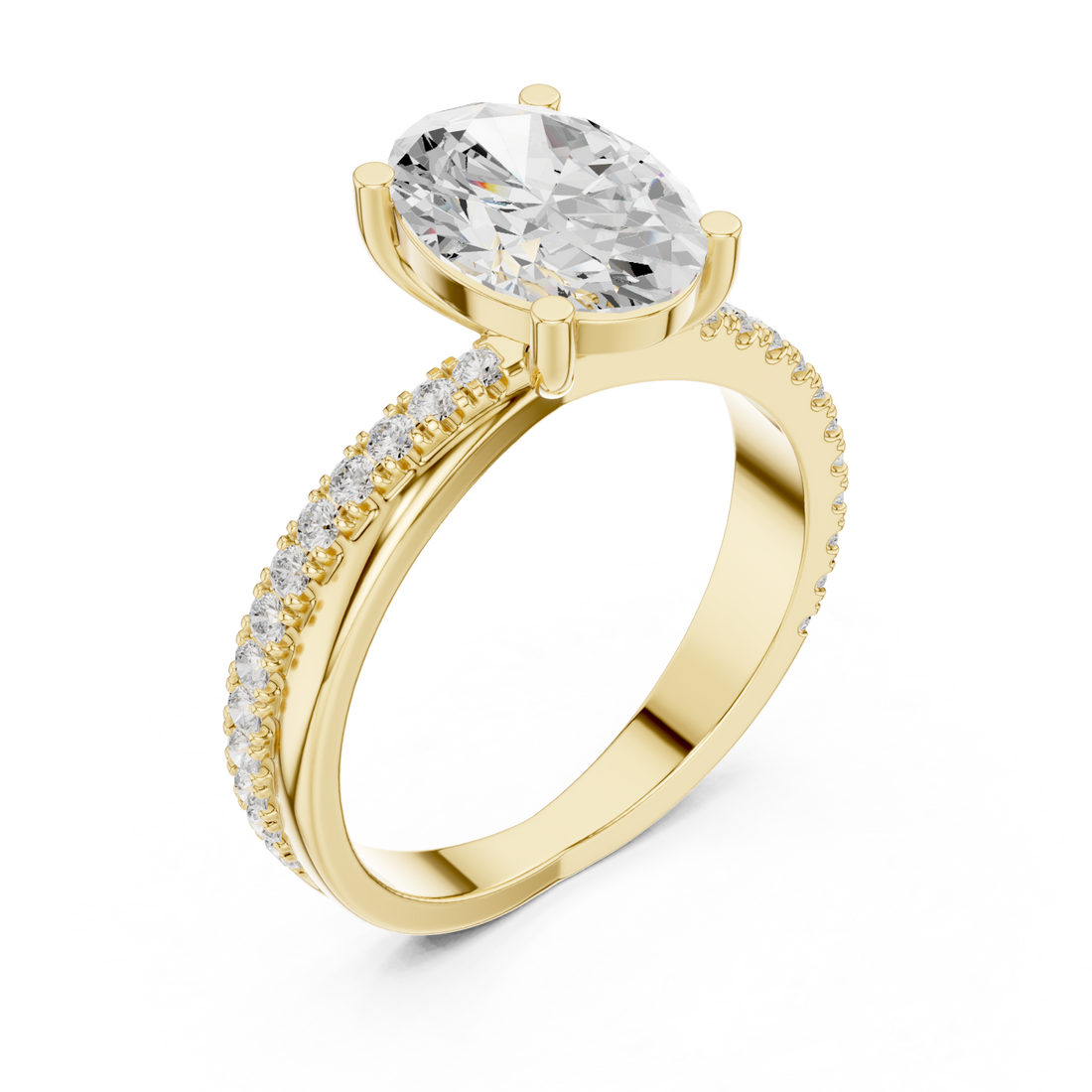 Gold Timeless Oval Whisper Ring Right View