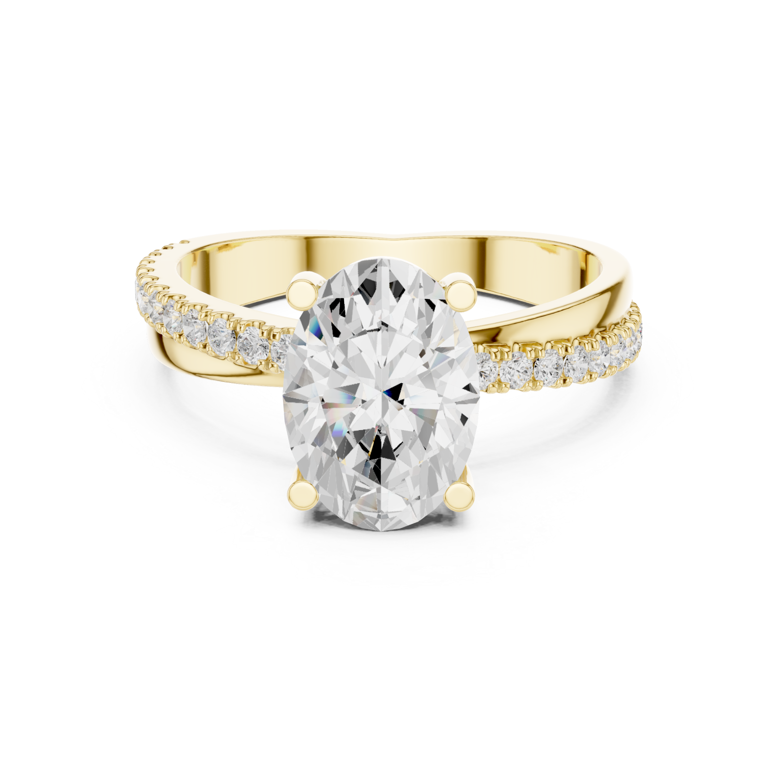  Gold Timeless Oval Whisper Ring Front View