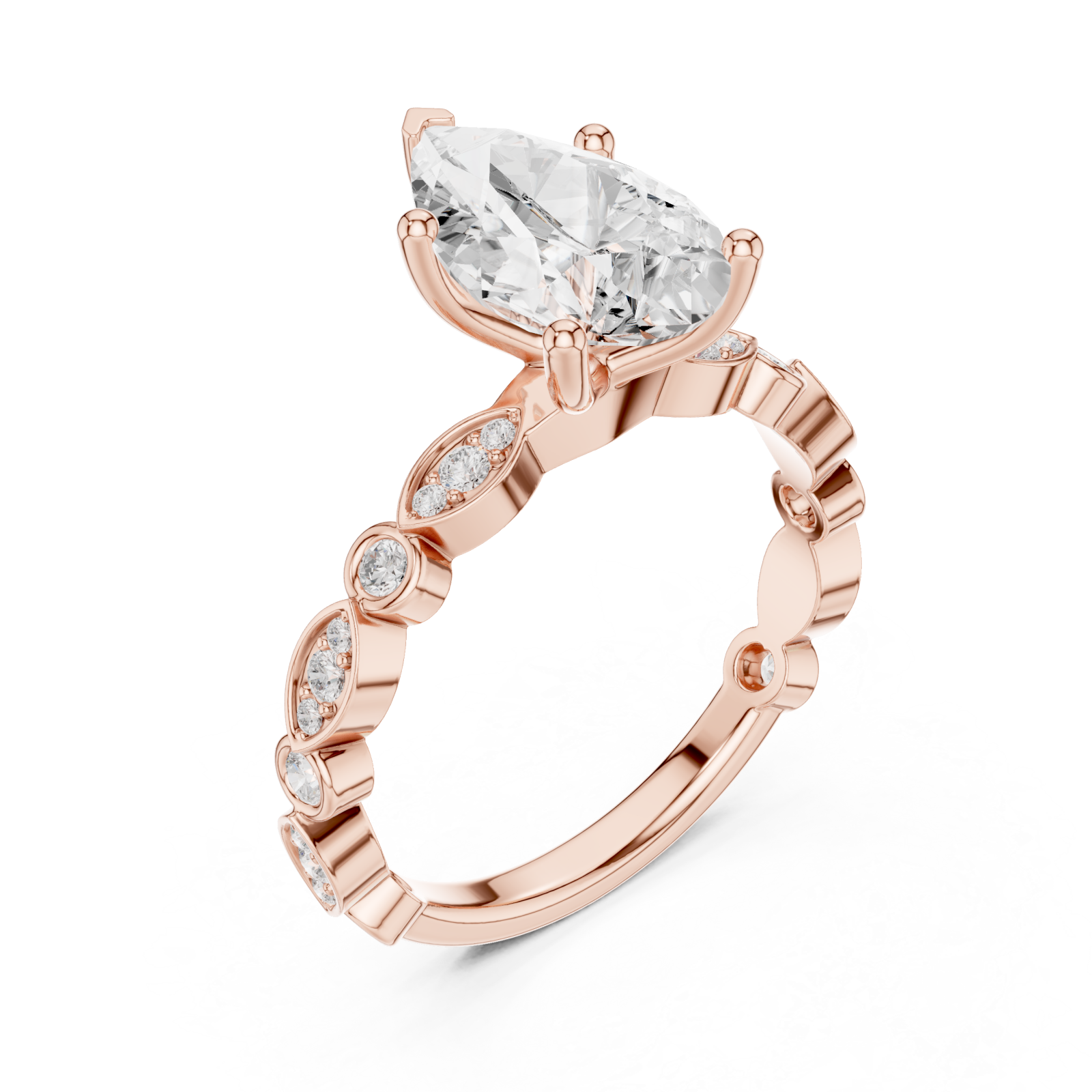  Rose Gold Celestial Whimsy Round Accent Band Right View