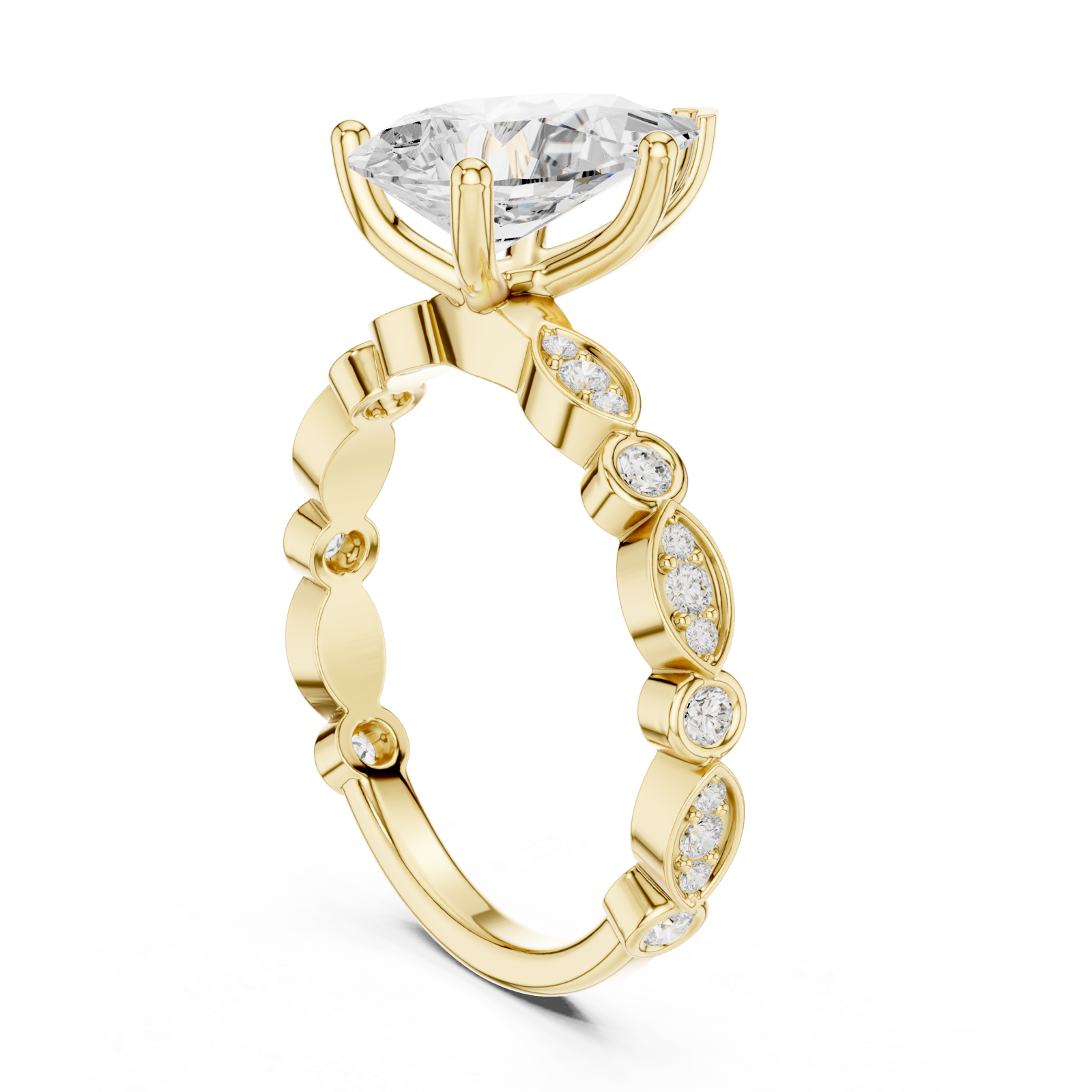  Gold Celestial Whimsy Round Accent Band Left View