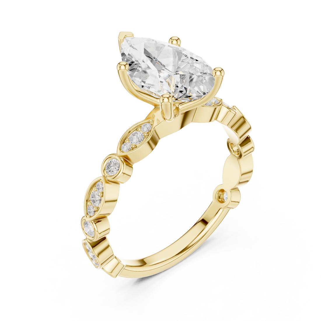 Gold Celestial Whimsy Round Accent Band Right View
