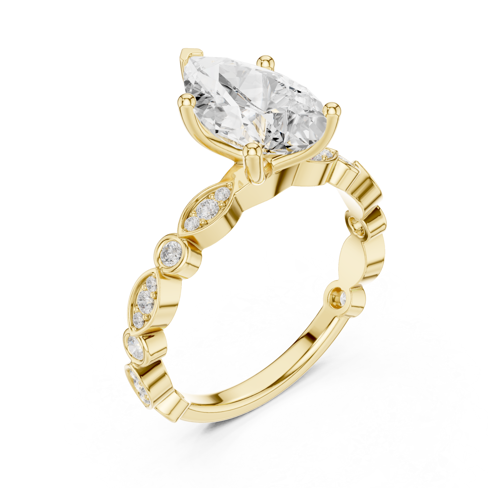 Gold Celestial Whimsy Round Accent Band Right View