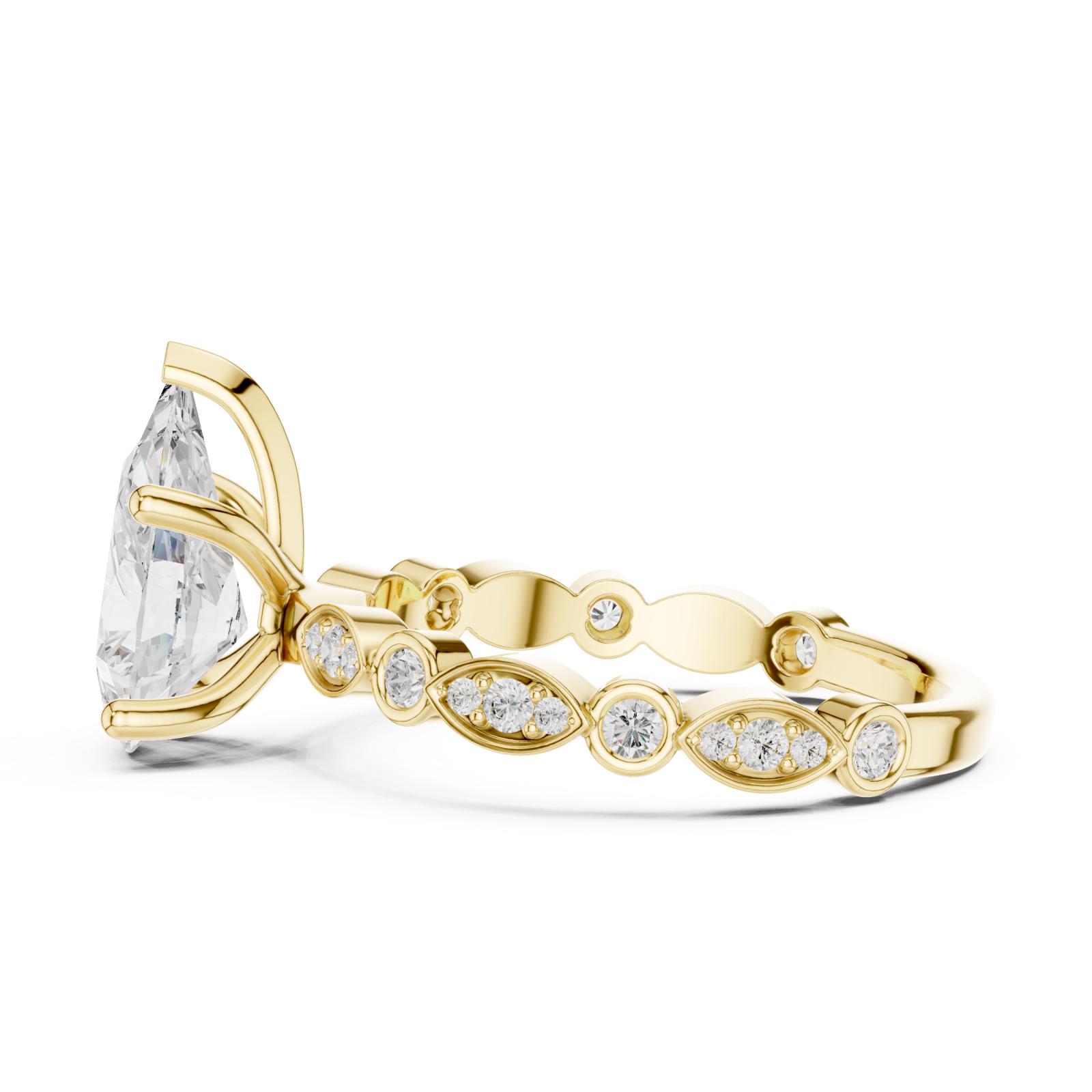  Gold Celestial Whimsy Round Accent Band Side View
