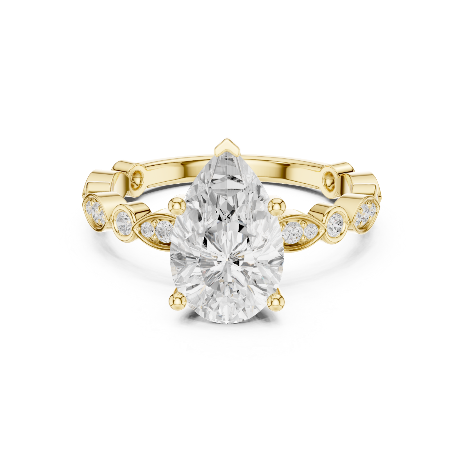  Gold Celestial Whimsy Round Accent Band Front View