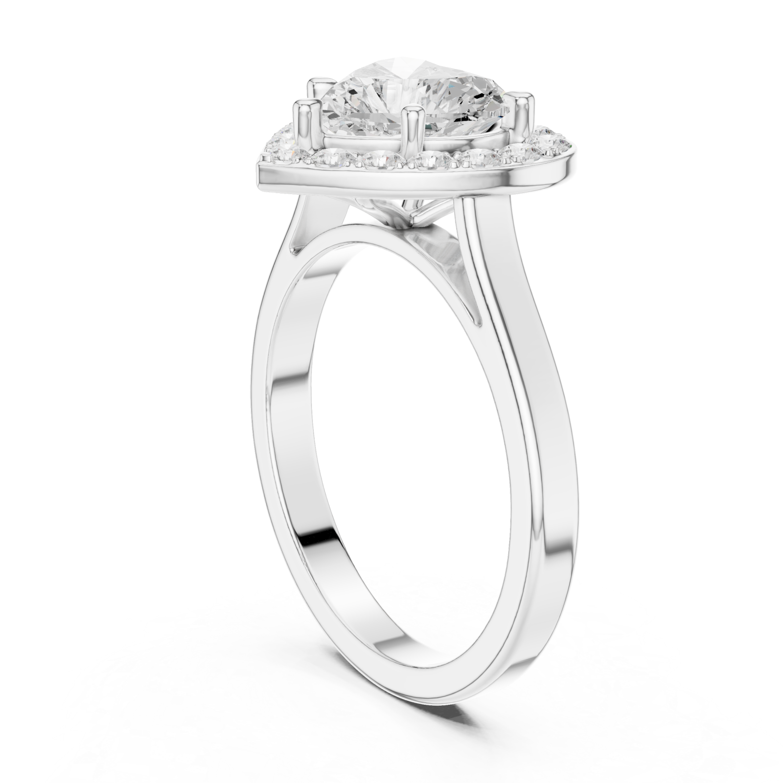  White Gold Pure Promise Solitaire Ring Left View