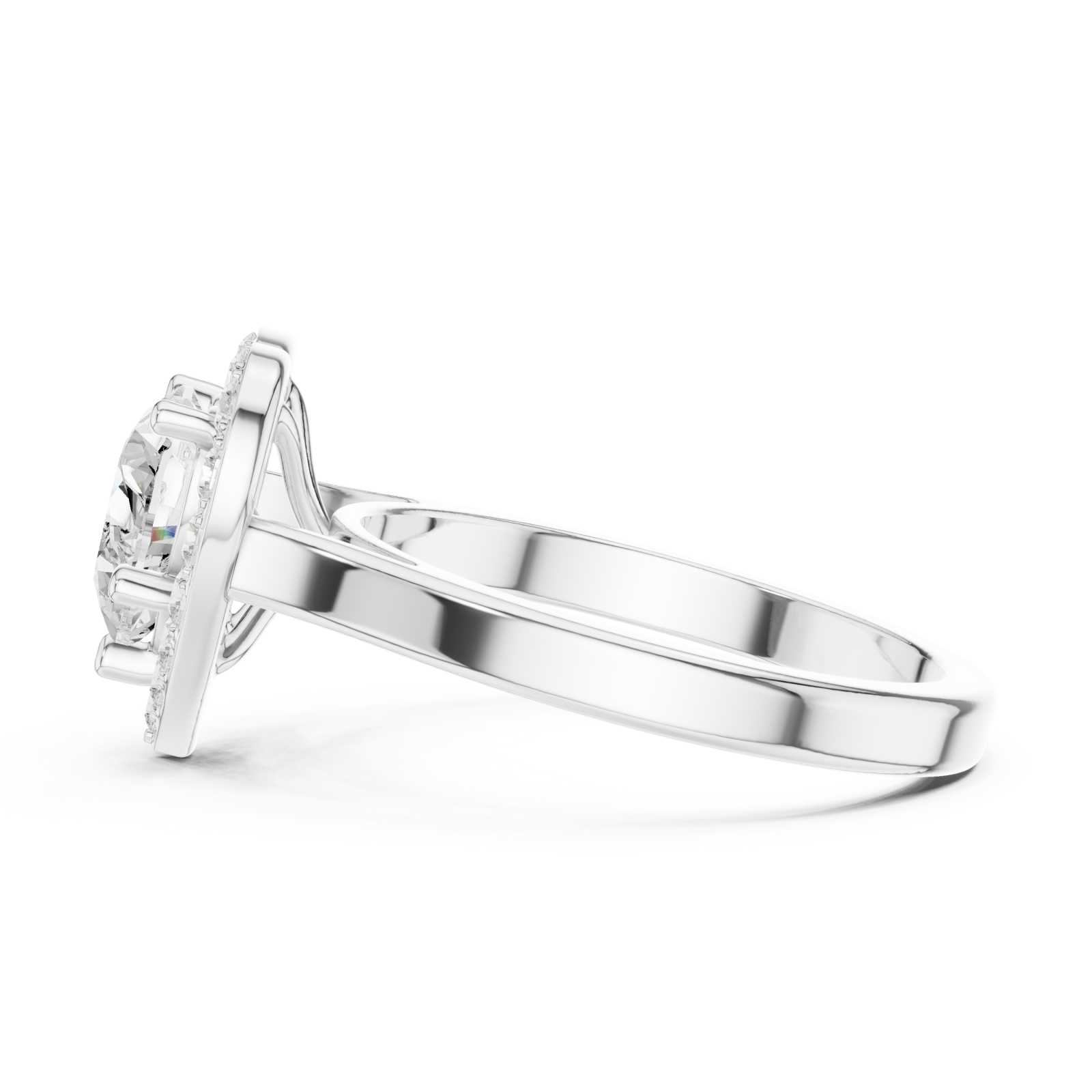  White Gold Pure Promise Solitaire Ring Side View