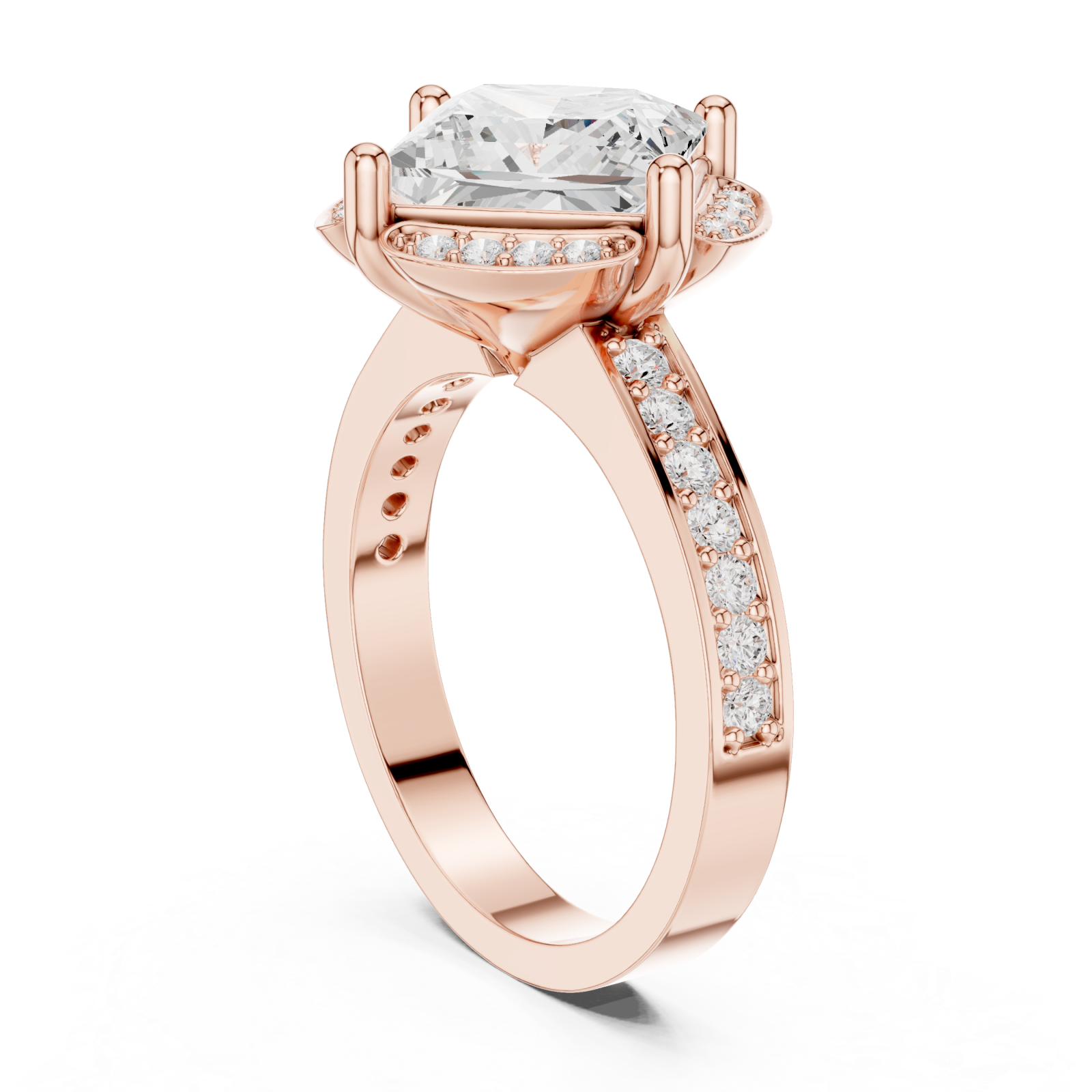  Rose Gold Luminous Crown Signature Solitaire Band Left View