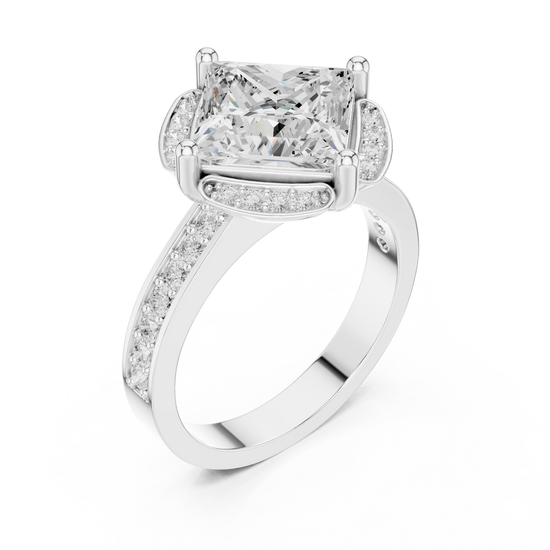  White Gold Luminous Crown Signature Solitaire Band Right View
