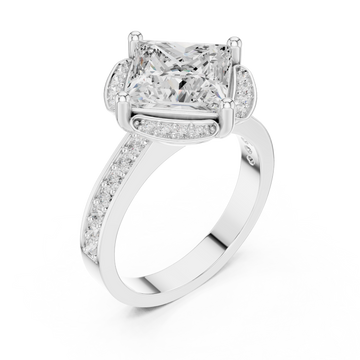  White Gold Luminous Crown Signature Solitaire Band Right View