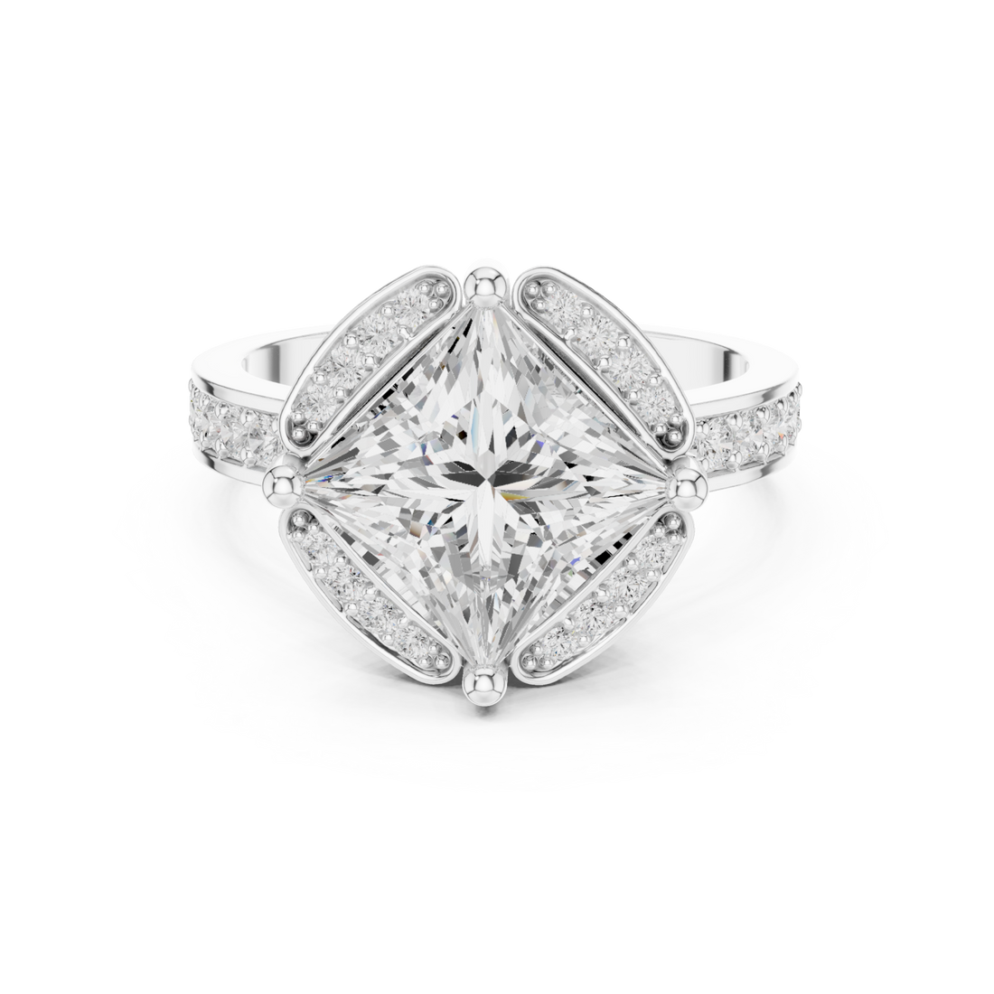  White Gold Luminous Crown Signature Solitaire Band Right View
