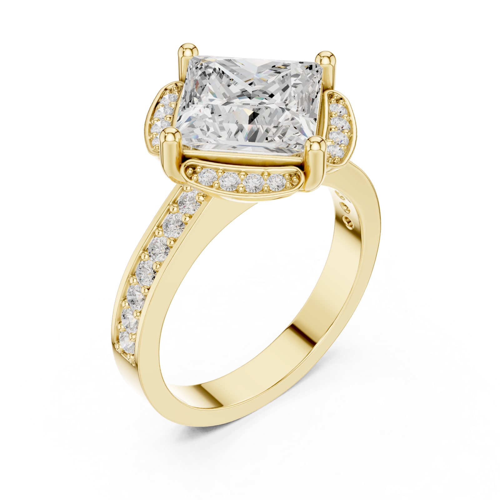 Gold Luminous Crown Signature Solitaire Band Right View