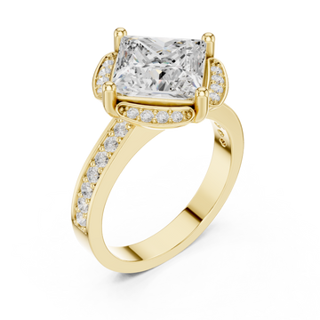 Gold Luminous Crown Signature Solitaire Band Right View