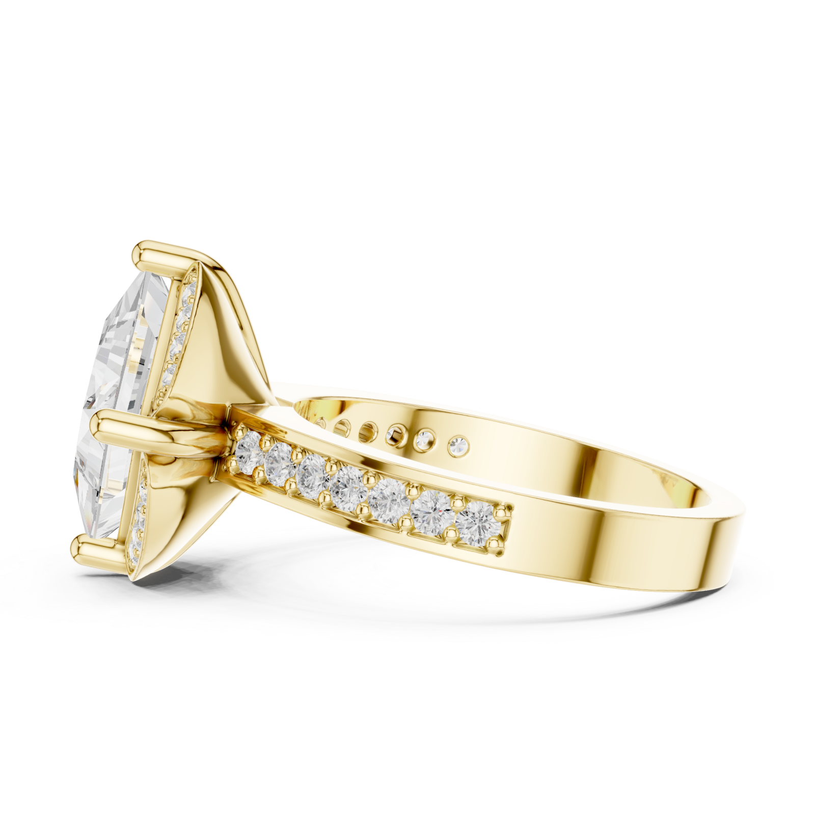  Gold Luminous Crown Signature Solitaire Band Side View