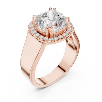  Rose Gold Classic Halo Radiance Ring Right View
