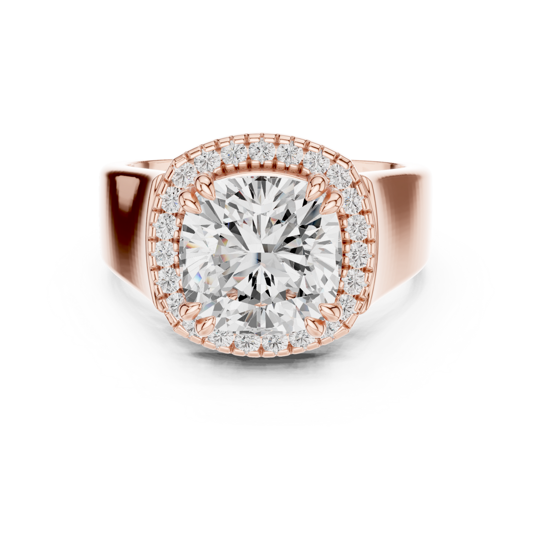  Rose Gold Classic Halo Radiance Ring Right View