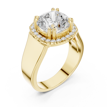 Gold Classic Halo Radiance Ring Right View