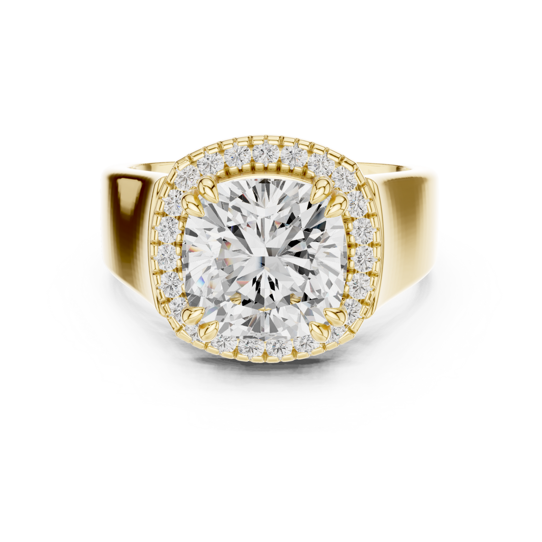 Gold Classic Halo Radiance Ring Right View