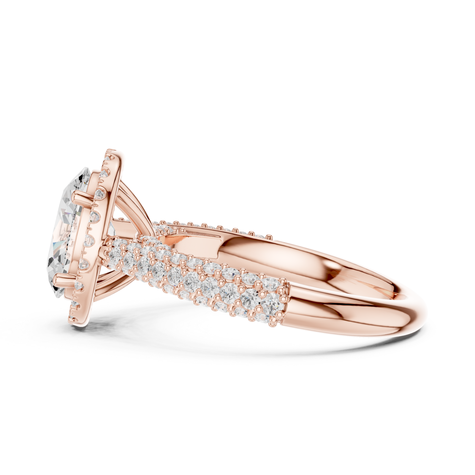  Rose Gold Celestial Halo Radiance Ring Side View