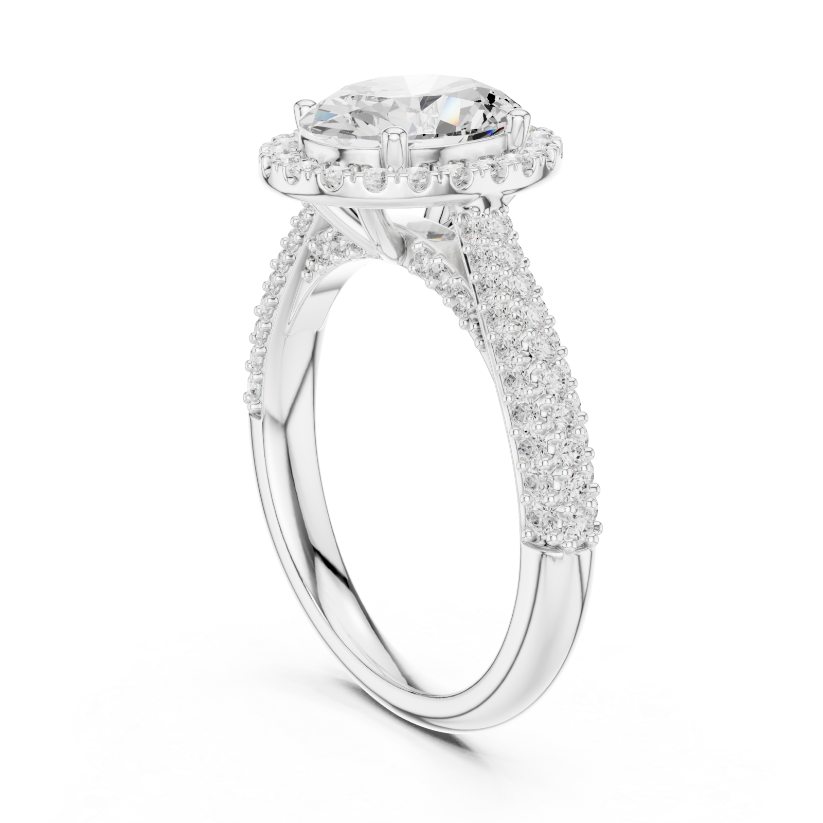  White Gold Celestial Halo Radiance Ring Left View