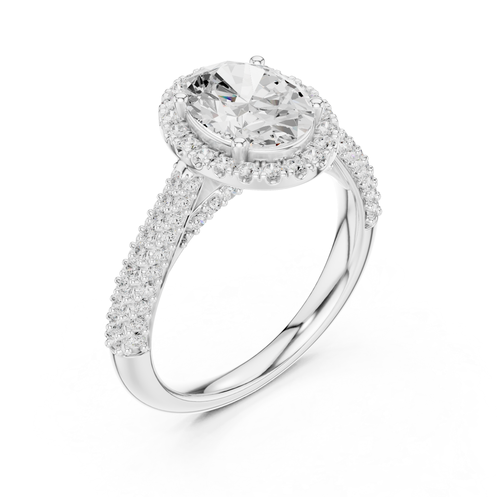  White Gold Celestial Halo Radiance Ring Right View