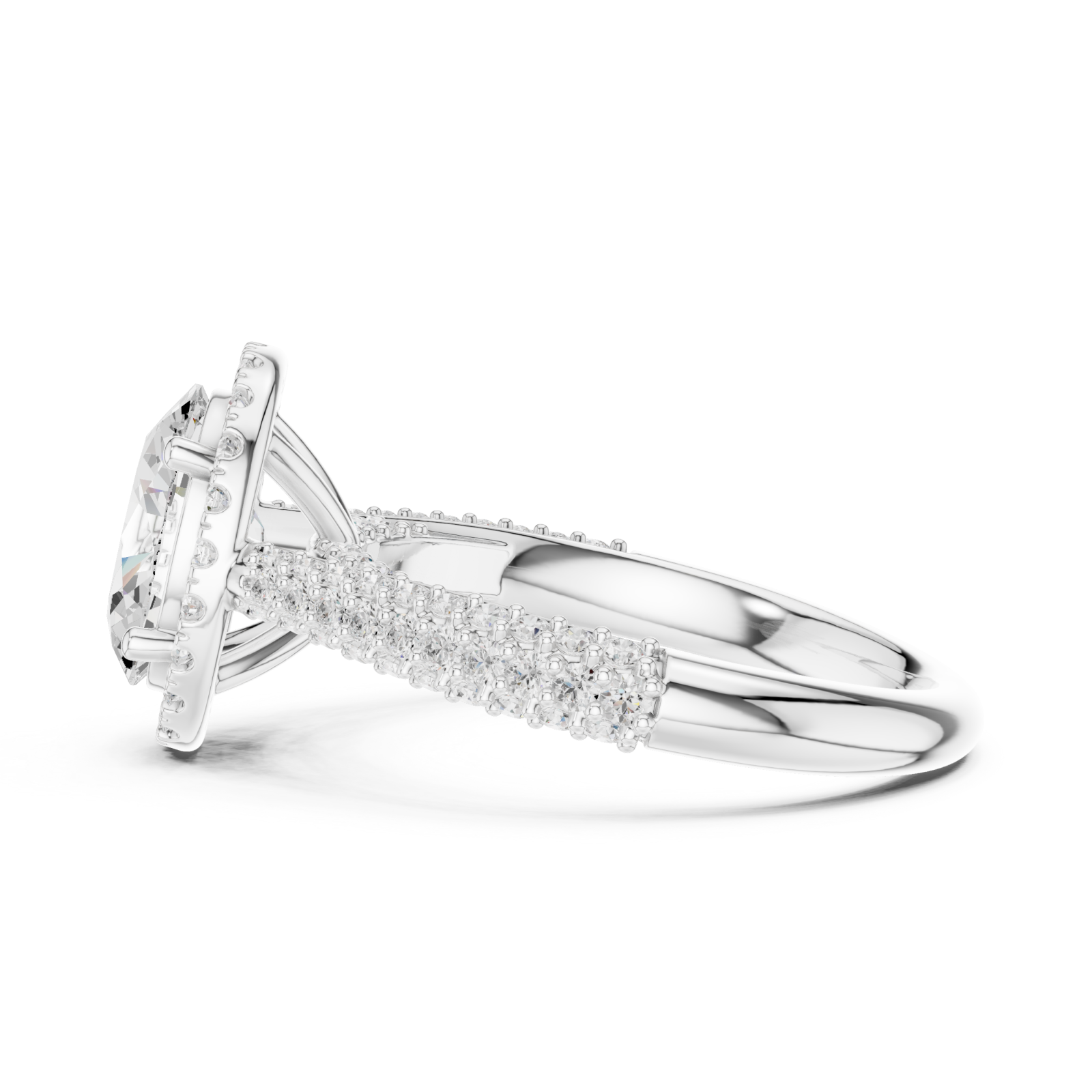 White Gold Celestial Halo Radiance Ring Side View