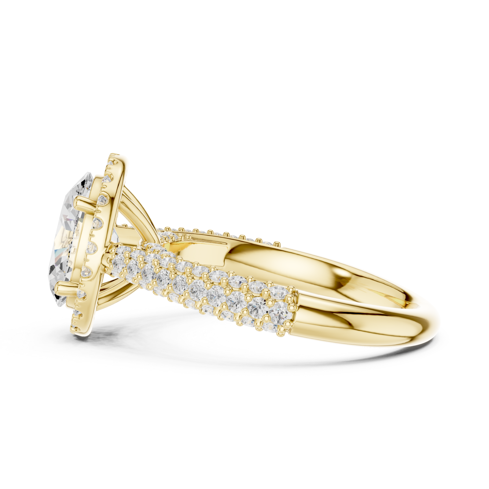  Gold Celestial Halo Radiance Ring Side View