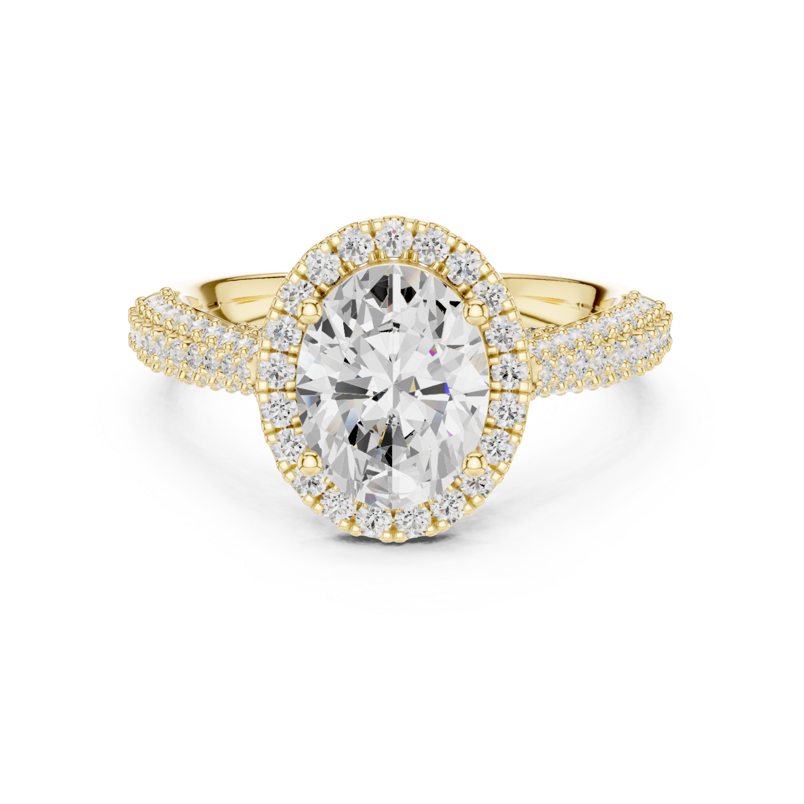 Gold Celestial Halo Radiance Ring Front View