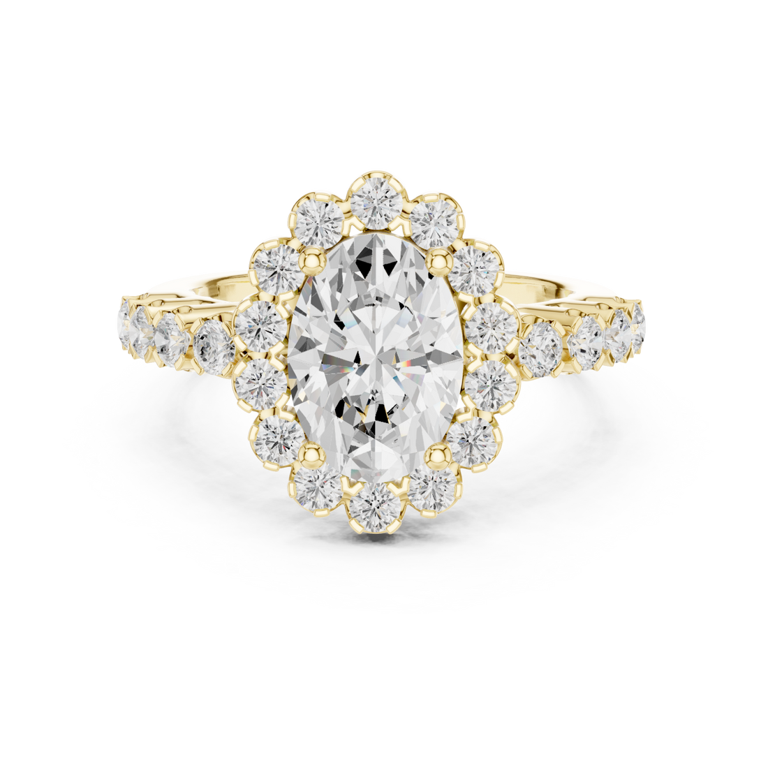 Gold Opulent Embrace Regal Cluster Ring Right View