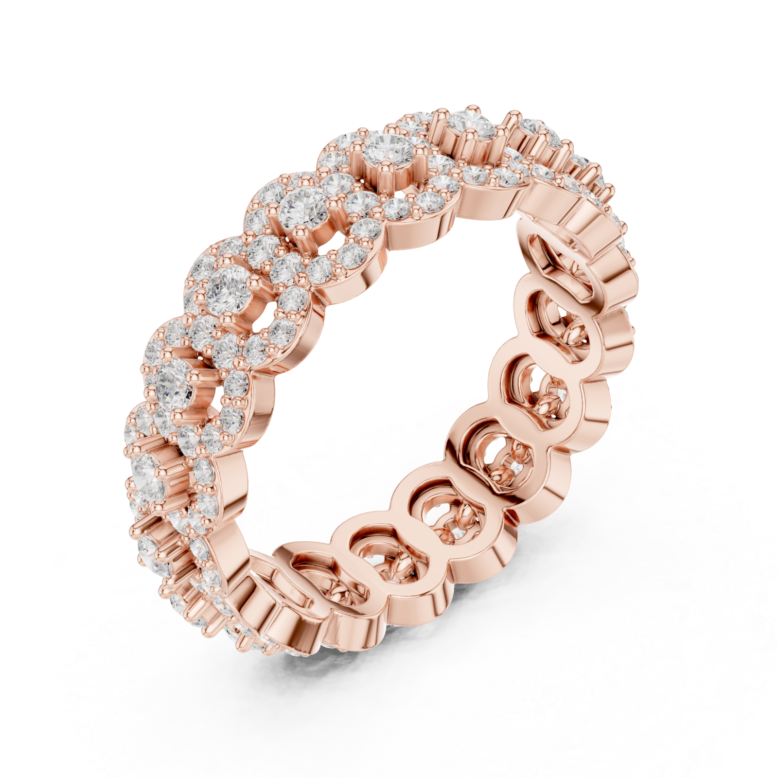  Rose Gold Celestial Grace Intertwined Bands Ring Right View