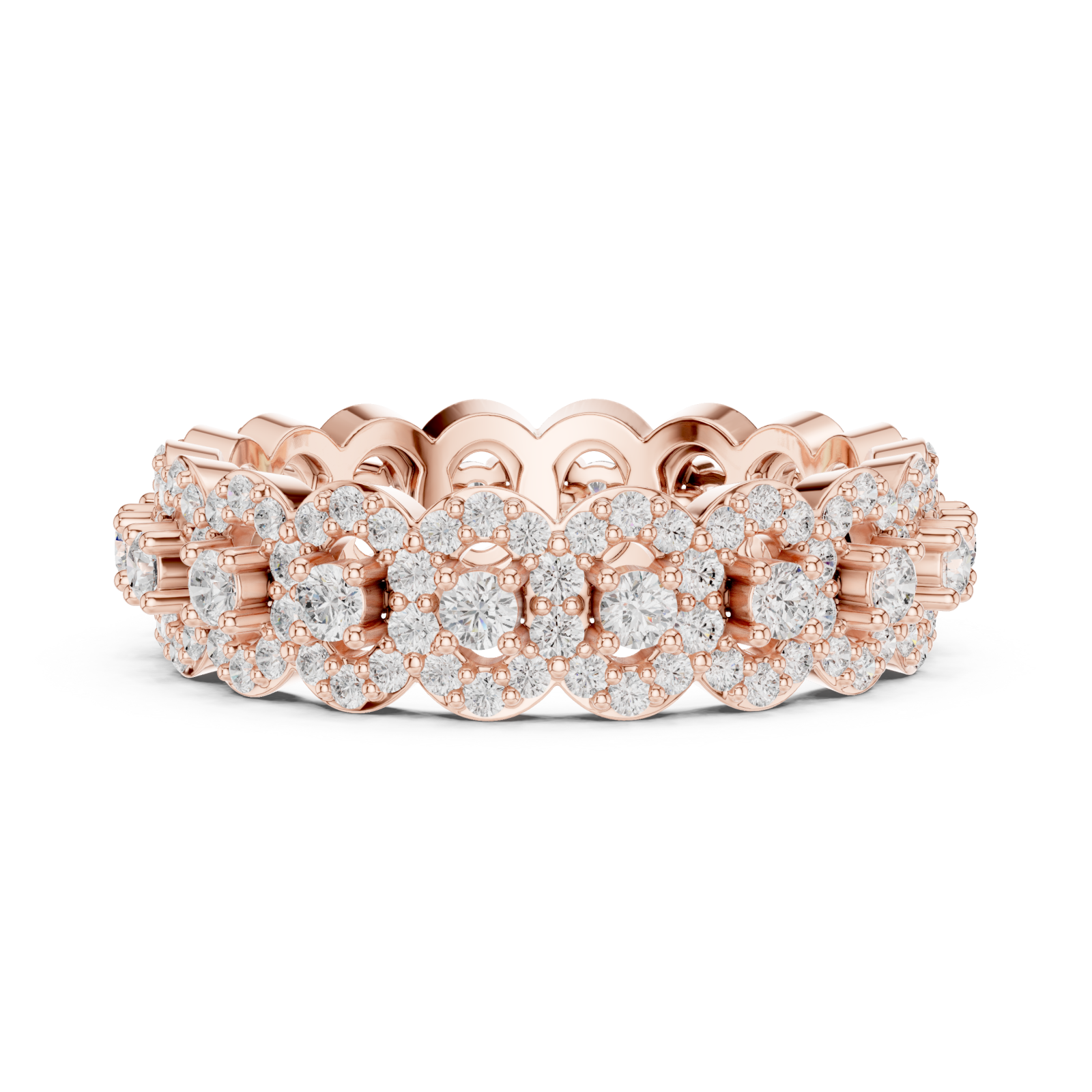  Rose Gold Celestial Grace Intertwined Bands Ring Side View