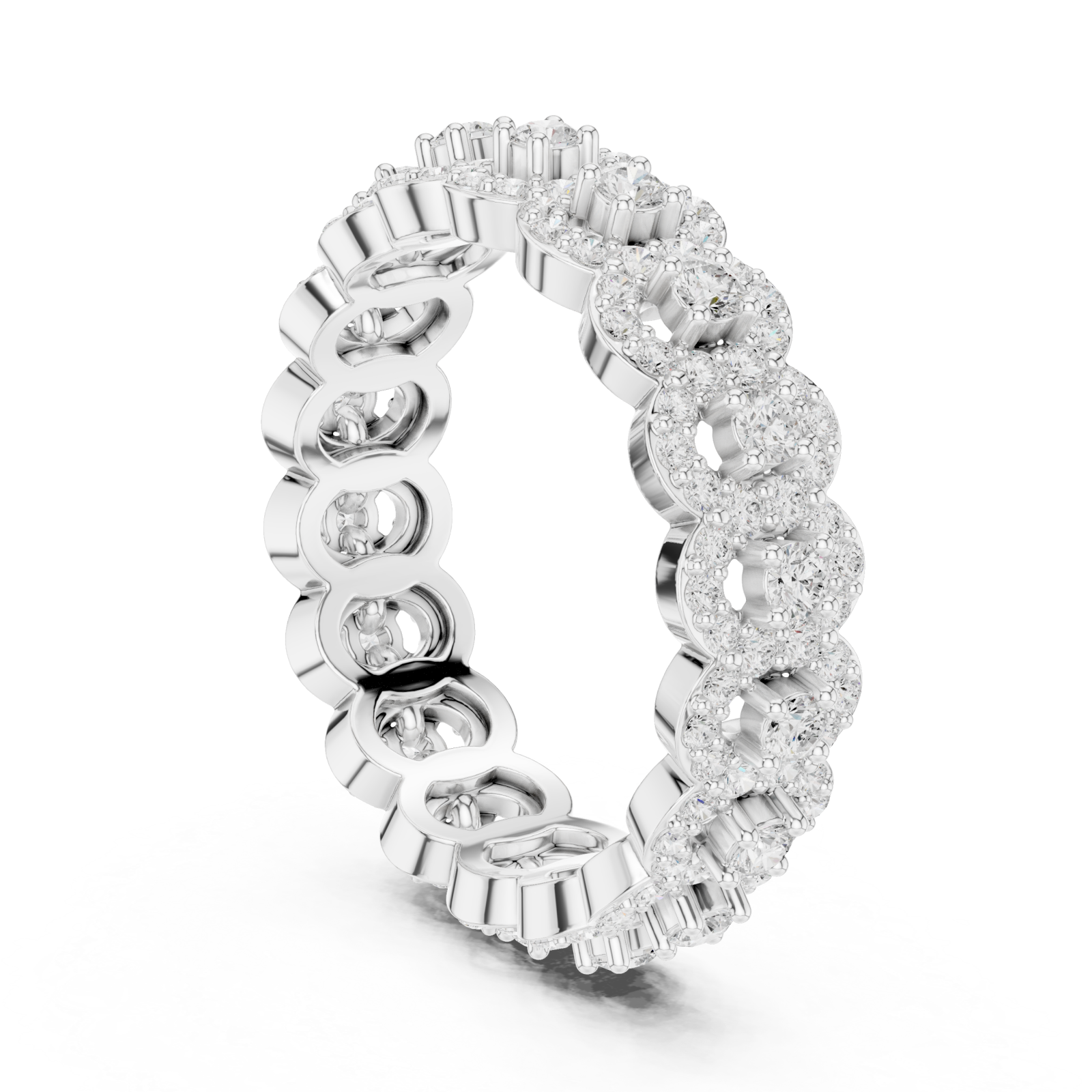  White Gold Celestial Grace Intertwined Bands Ring Left View