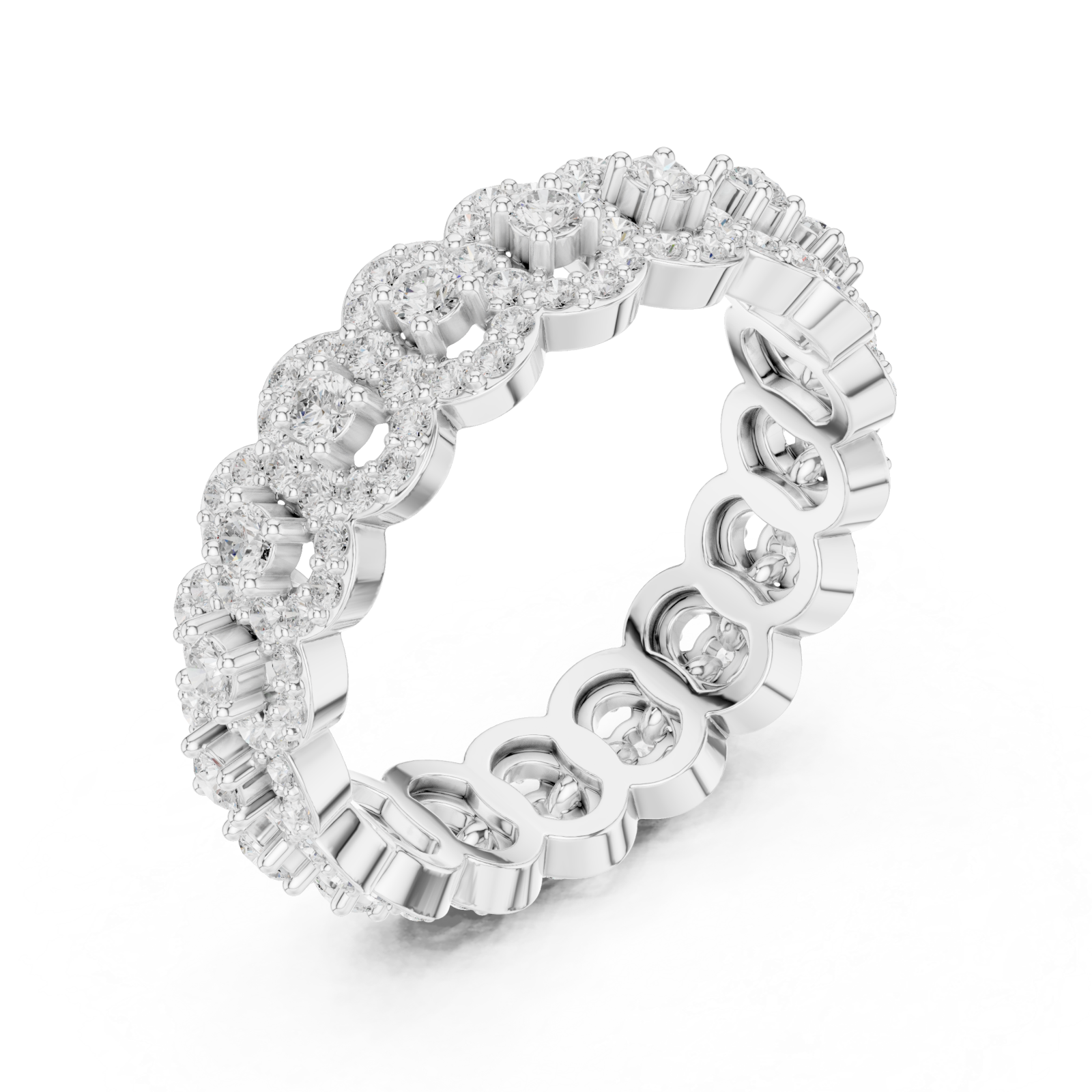  White Gold Celestial Grace Intertwined Bands Ring Right View