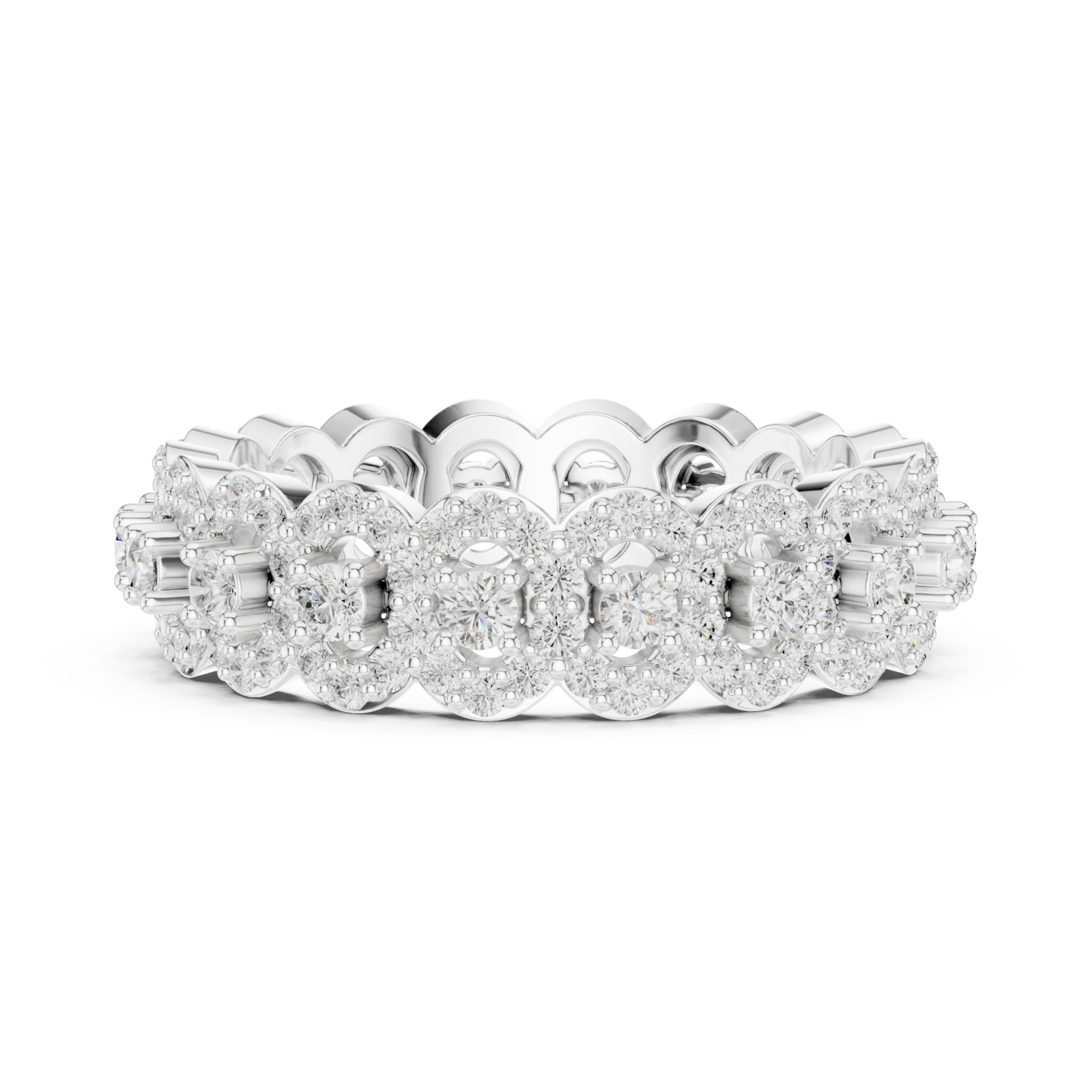  White Gold Celestial Grace Intertwined Bands Ring Side View