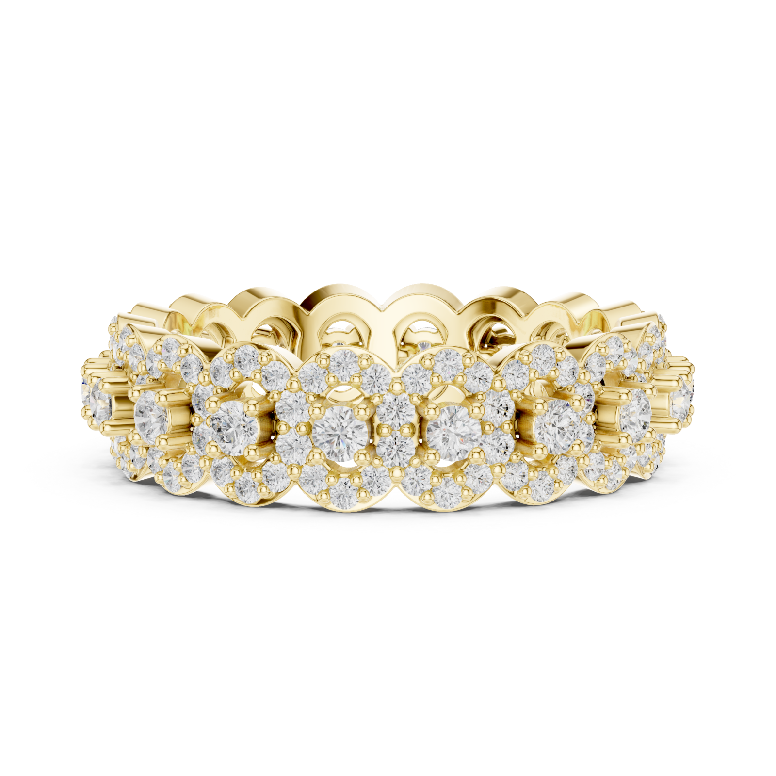  Gold Celestial Grace Intertwined Bands Ring Side View
