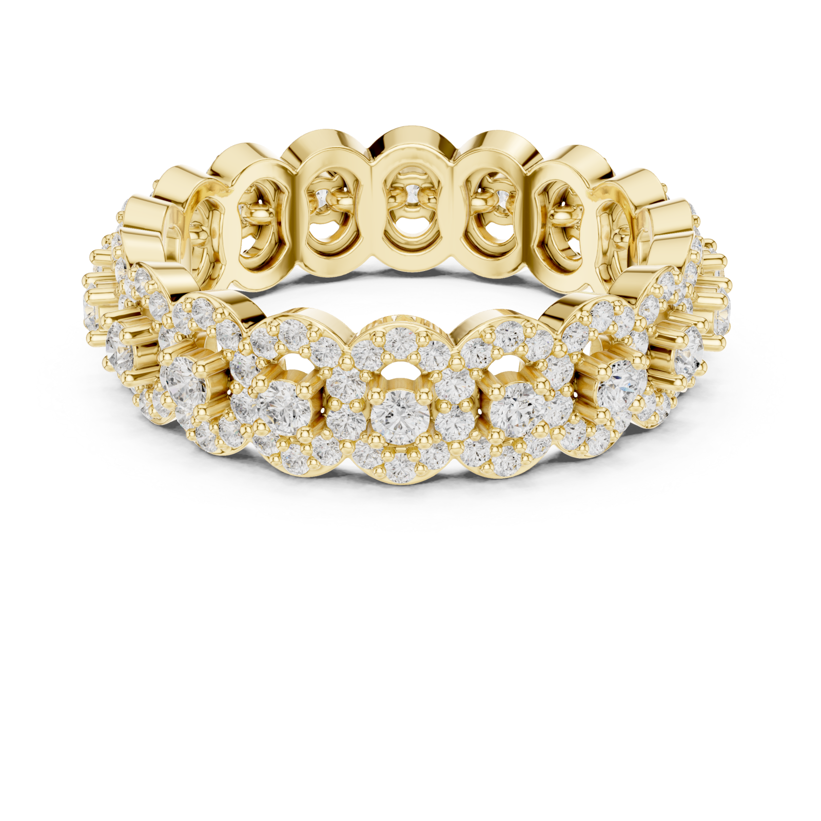  Gold Celestial Grace Intertwined Bands Ring Front View