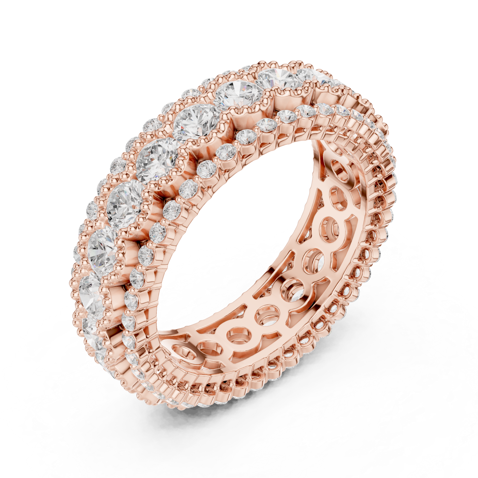 Rose Gold Waves of Light Infinity Band Ring Right View
