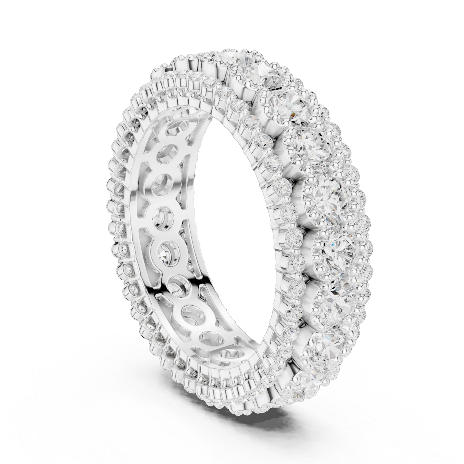 White Gold Waves of Light Infinity Band Ring Left View
