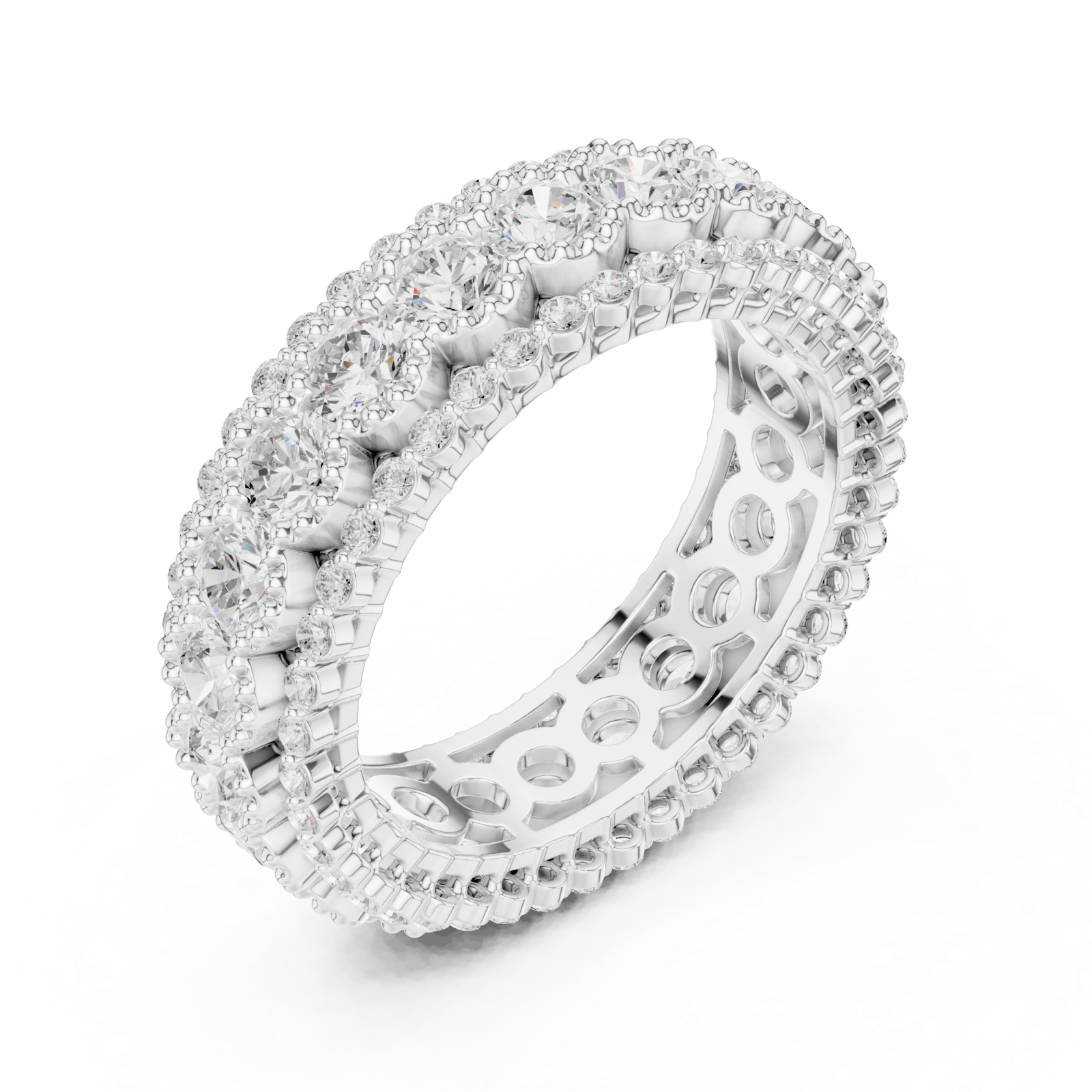  White Gold Waves of Light Infinity Band Ring Right View