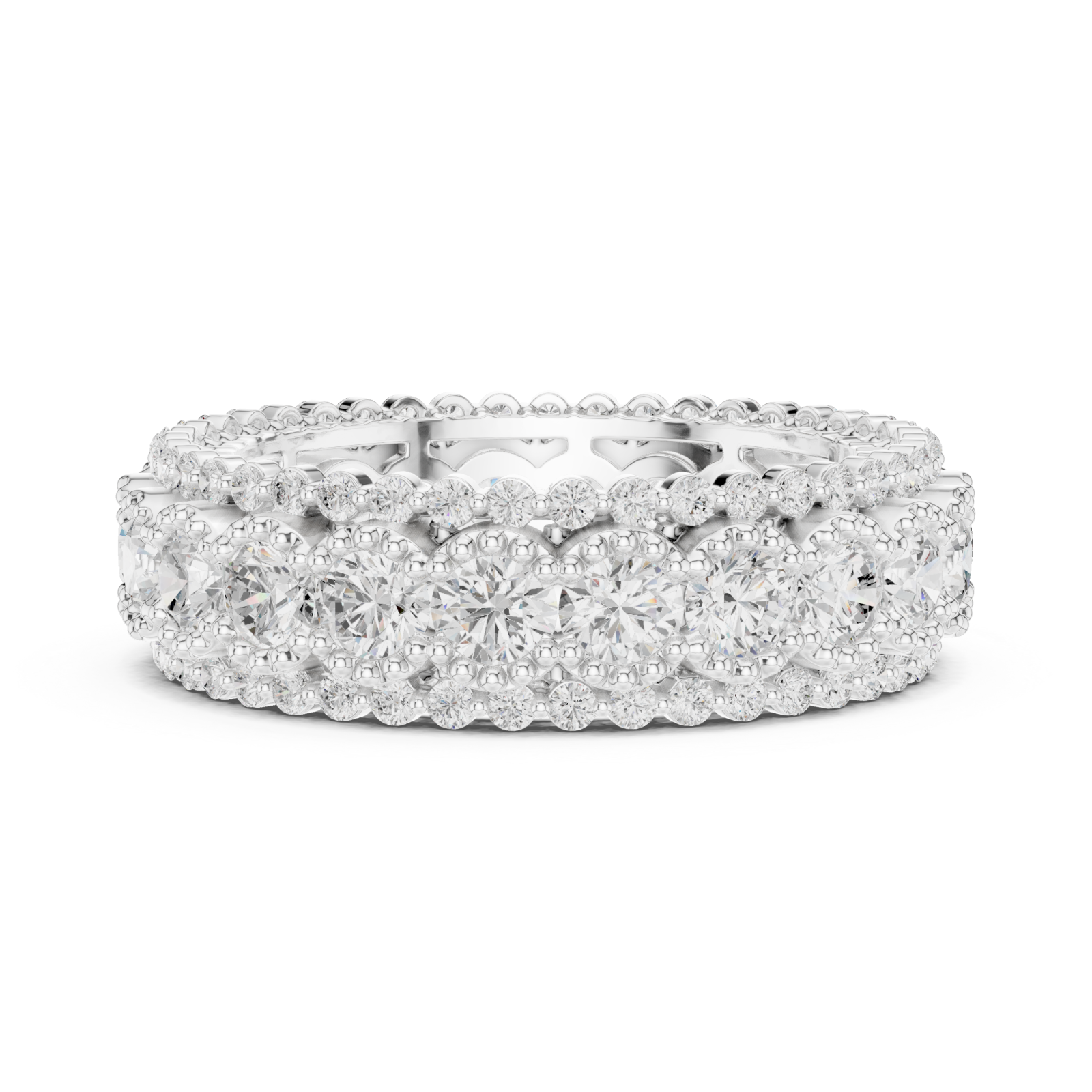  White Gold Waves of Light Infinity Band Ring Side View