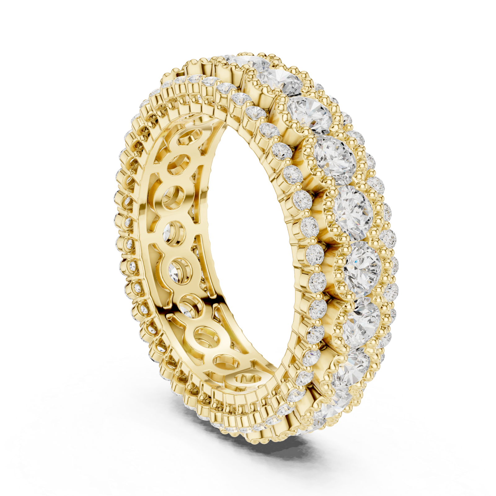 Gold Waves of Light Infinity Band Ring Left View