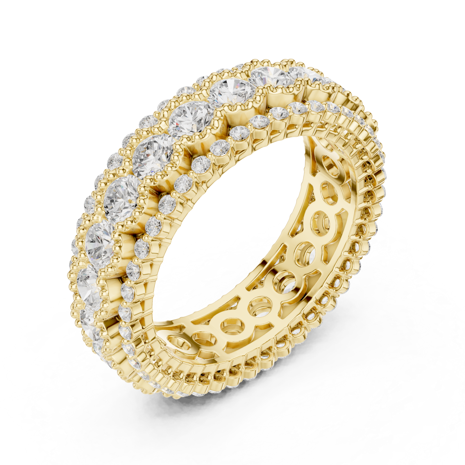 Gold Waves of Light Infinity Band Ring Right View