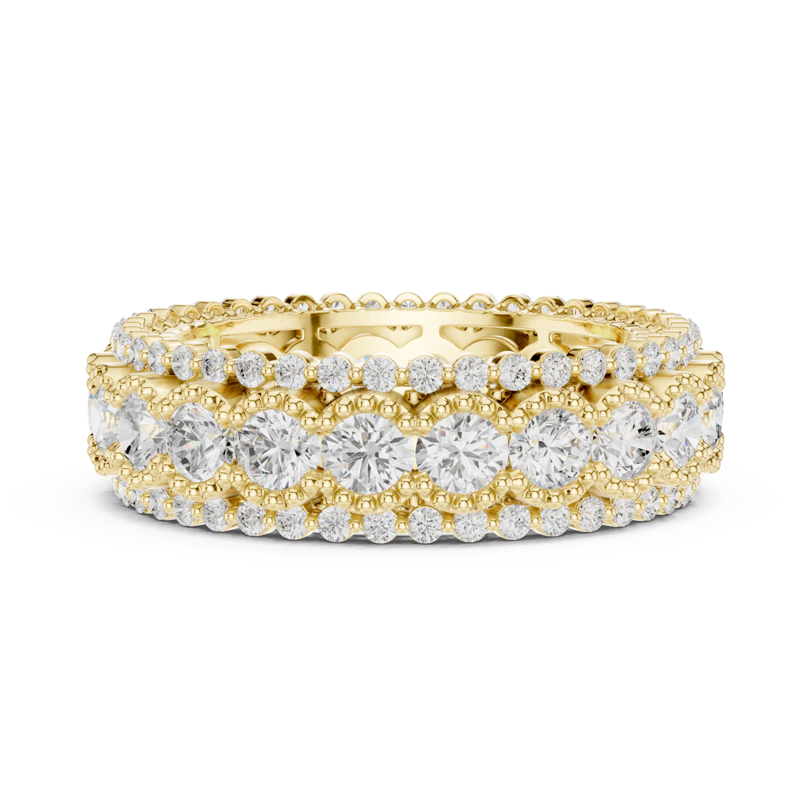  Gold Waves of Light Infinity Band Ring Side View