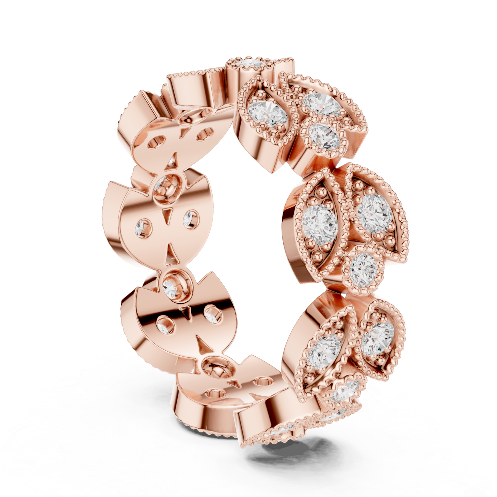  Rose Gold Muse Embrace Gem Encircle Ring Left View