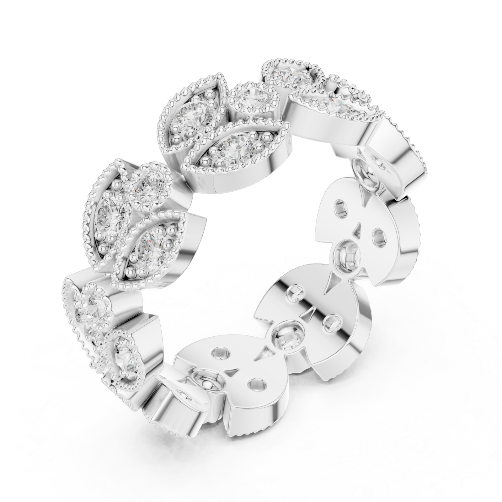  White Gold Muse Embrace Gem Encircle Ring Right View