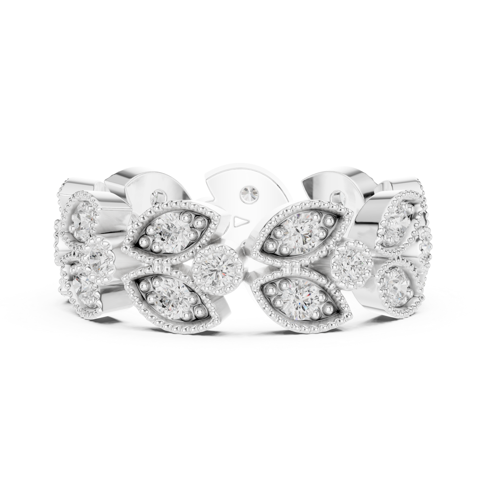  White Gold Muse Embrace Gem Encircle Ring Side View