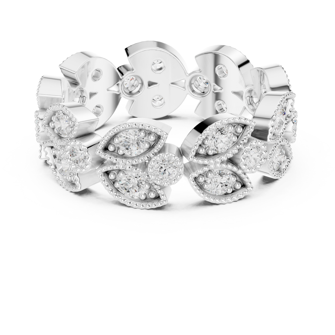  White Gold Muse Embrace Gem Encircle Ring Right View
