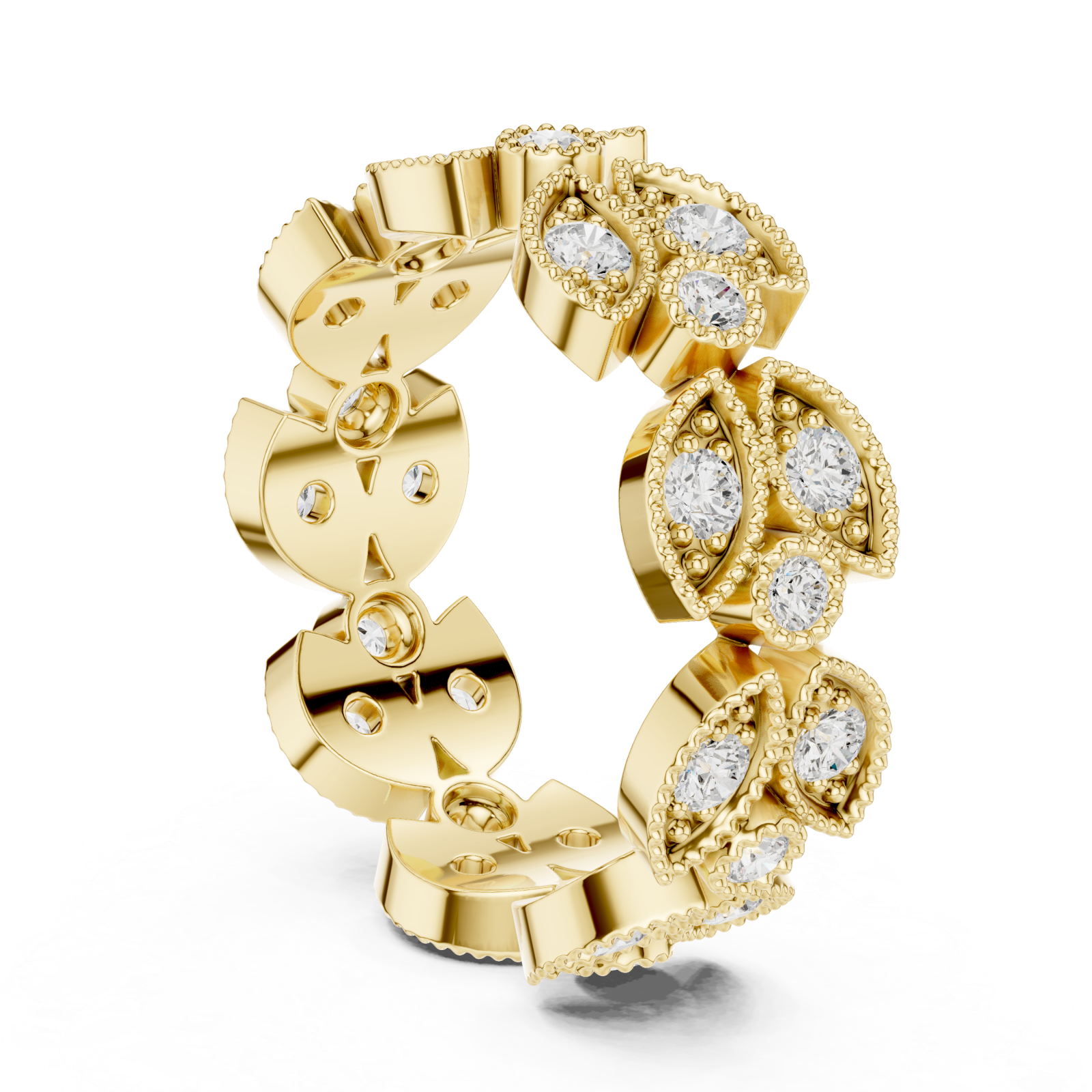  Gold Muse Embrace Gem Encircle Ring Left View