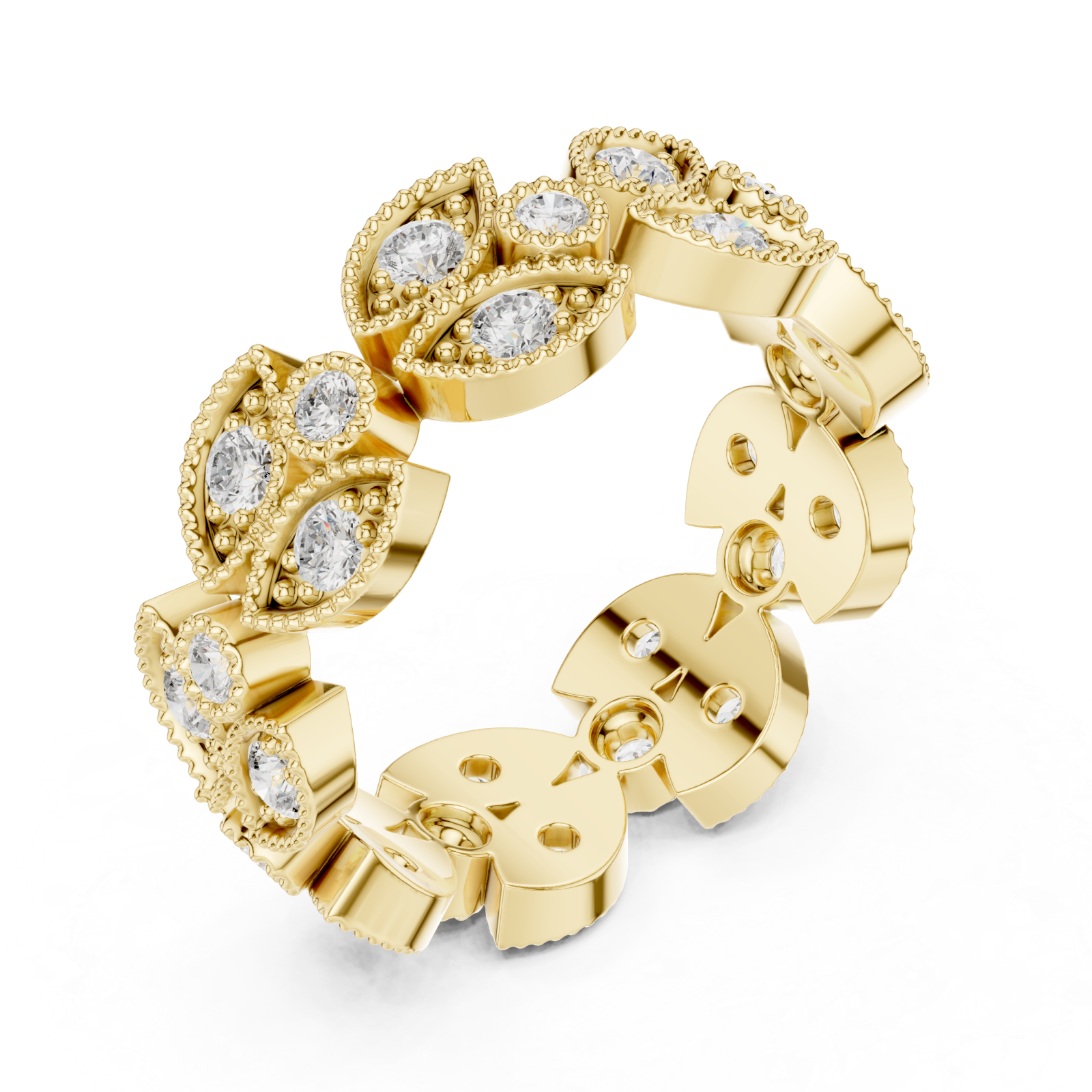 Gold Muse Embrace Gem Encircle Ring Right View